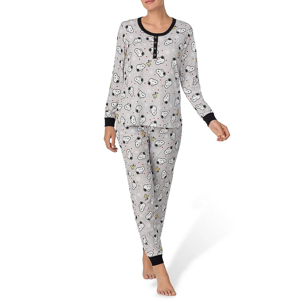 2-Piece Long-Sleeve Henley Pyjama Set