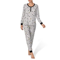 2-Piece Long-Sleeve Henley Pyjama Set