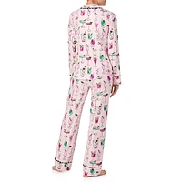 2-Piece Chic-Print Top & Pant Pyjama Set