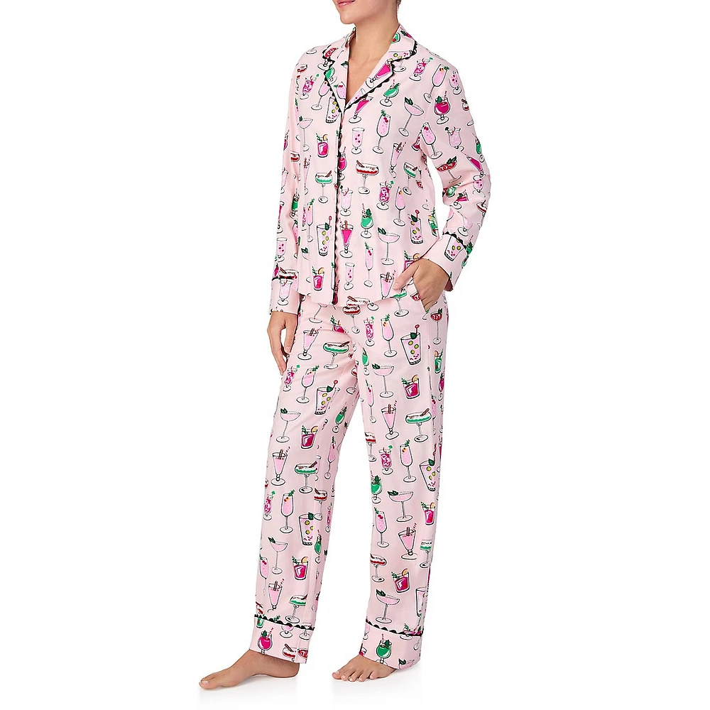 2-Piece Chic-Print Top & Pant Pyjama Set