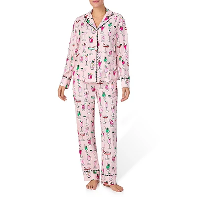 2-Piece Chic-Print Top & Pant Pyjama Set