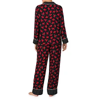 2-Piece Printed Notch Pyjama Set