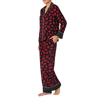 2-Piece Printed Notch Pyjama Set