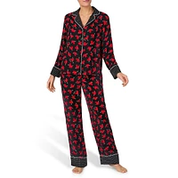 2-Piece Printed Notch Pyjama Set