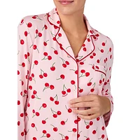 2-Piece Print Stretch-Modal Notch Pyjama Set