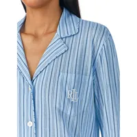 Notch Collar Top & Long Pant Pyjama Set