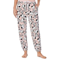 Jacquard Chenille Plush Jogger-Style Sleep Pants