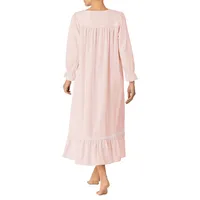 Embroidered Cotton Flannel Ballet Nightgown