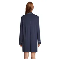 Notch-Collar Tipped Sleepshirt