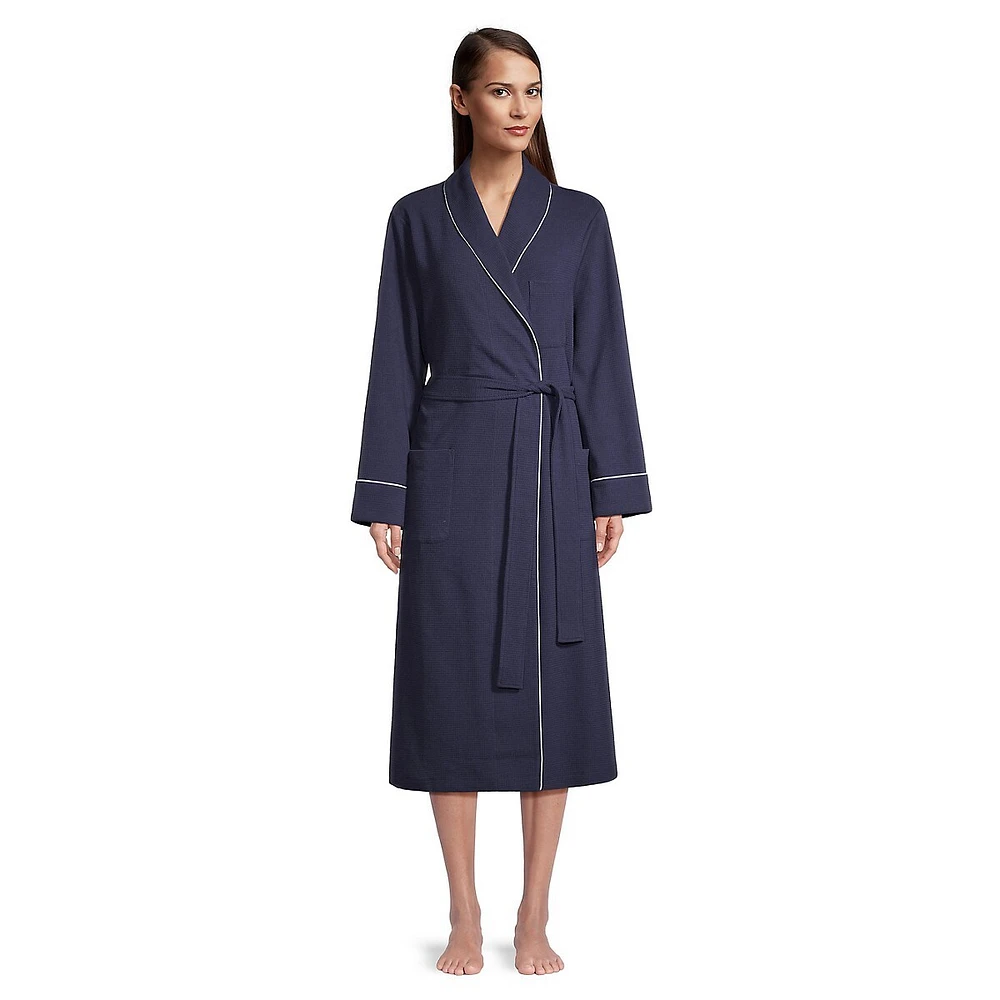Waffle-Knit Robe