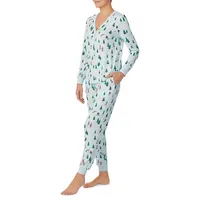 2-Piece Printed Henley Pyjama Set