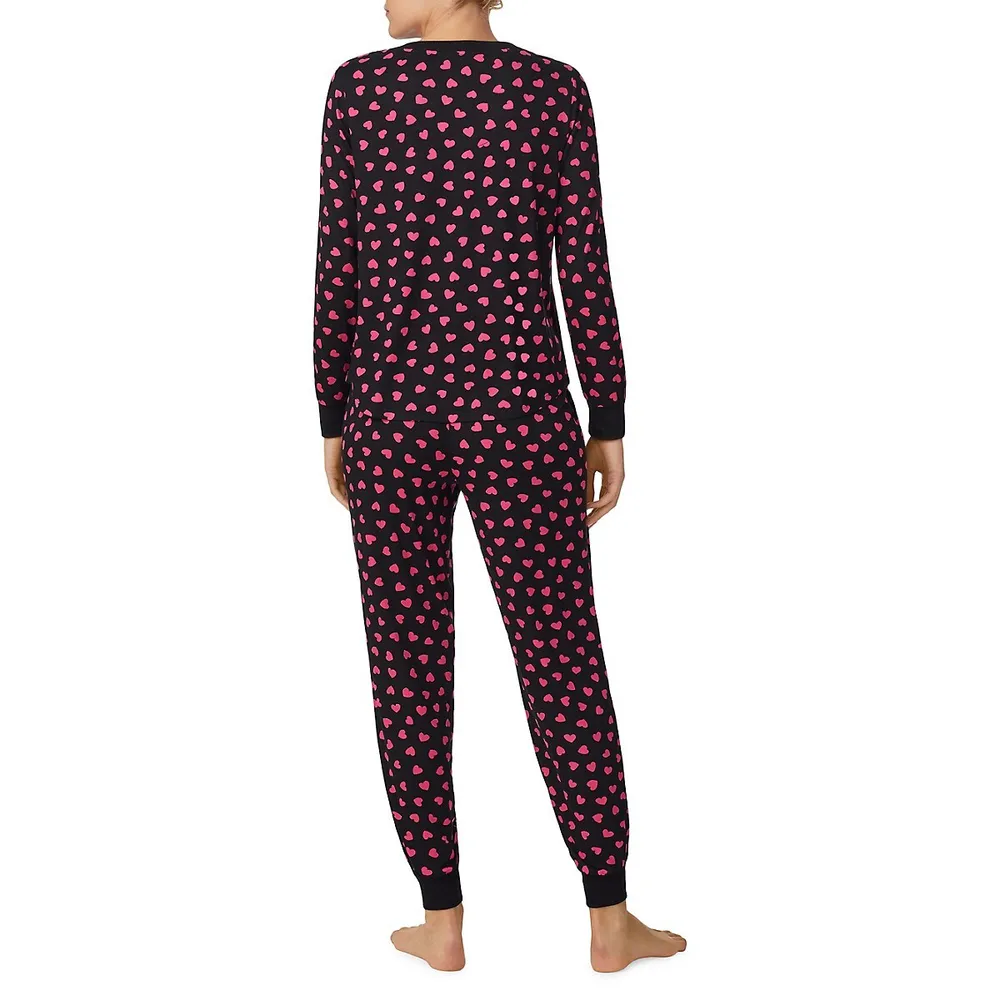 2-Piece Printed Henley Pyjama Set