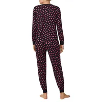 2-Piece Printed Henley Pyjama Set