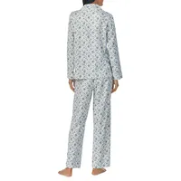 Petite Notch Collar Top & Long Pant Pyjama Set