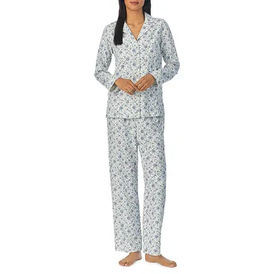 Petite Notch Collar Top & Long Pant Pyjama Set
