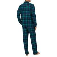 Men's 2-Piece Plaid Notch-Collar Pyjama Set