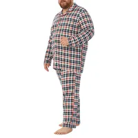 Big & Tall Men's 2-Piece Notch-Collar Pyjama Set