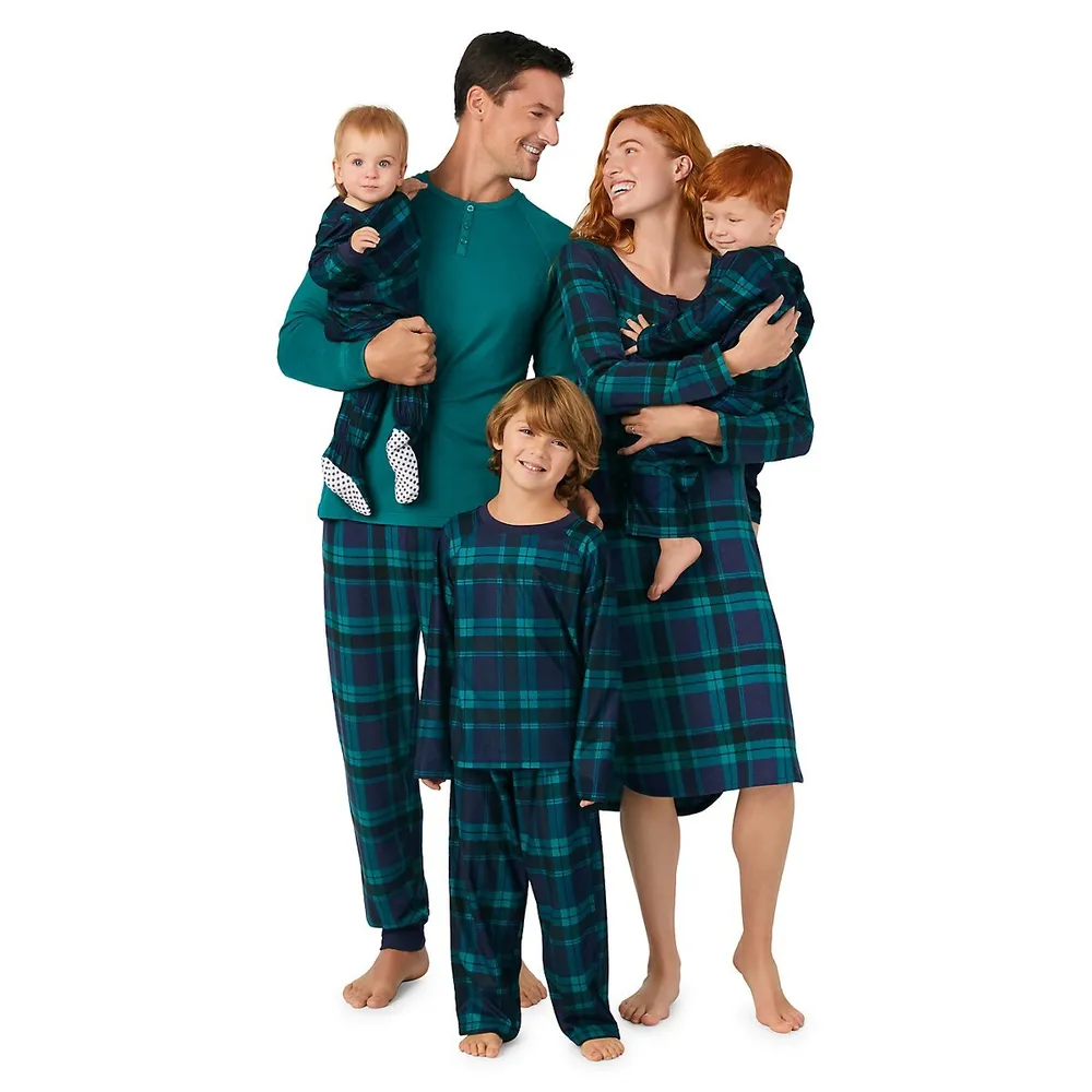 Women's 2-Piece Plaid Notch-Collar Pyjama Set