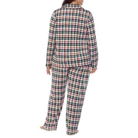 Plus Women's 2-Piece Notch-Collar Pyjama Set