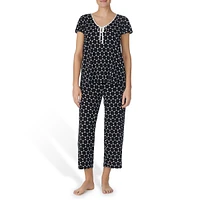 Modal-Blend Cap-Sleeve Top & Pant 2-Piece Pyjama Set