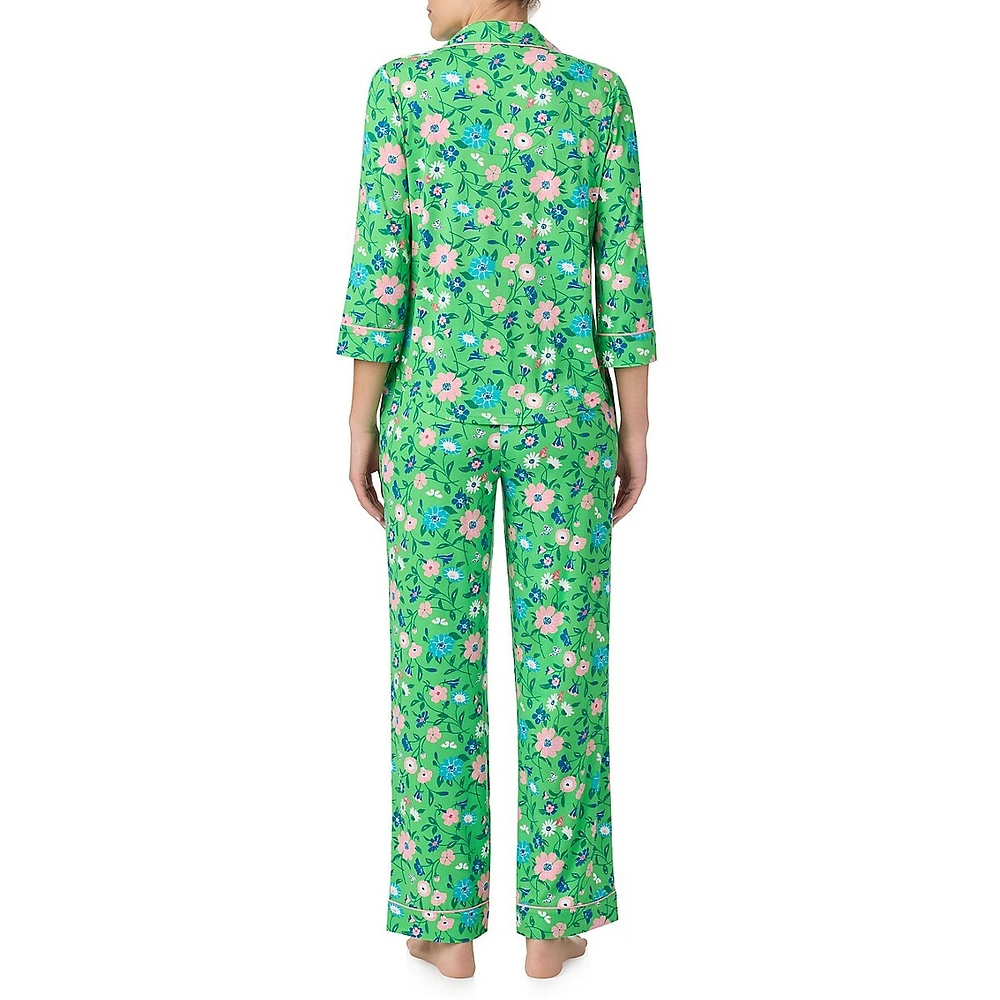 2-Piece Printed Notch Pyjama Set