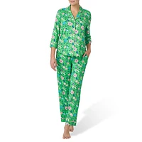 2-Piece Printed Notch Pyjama Set