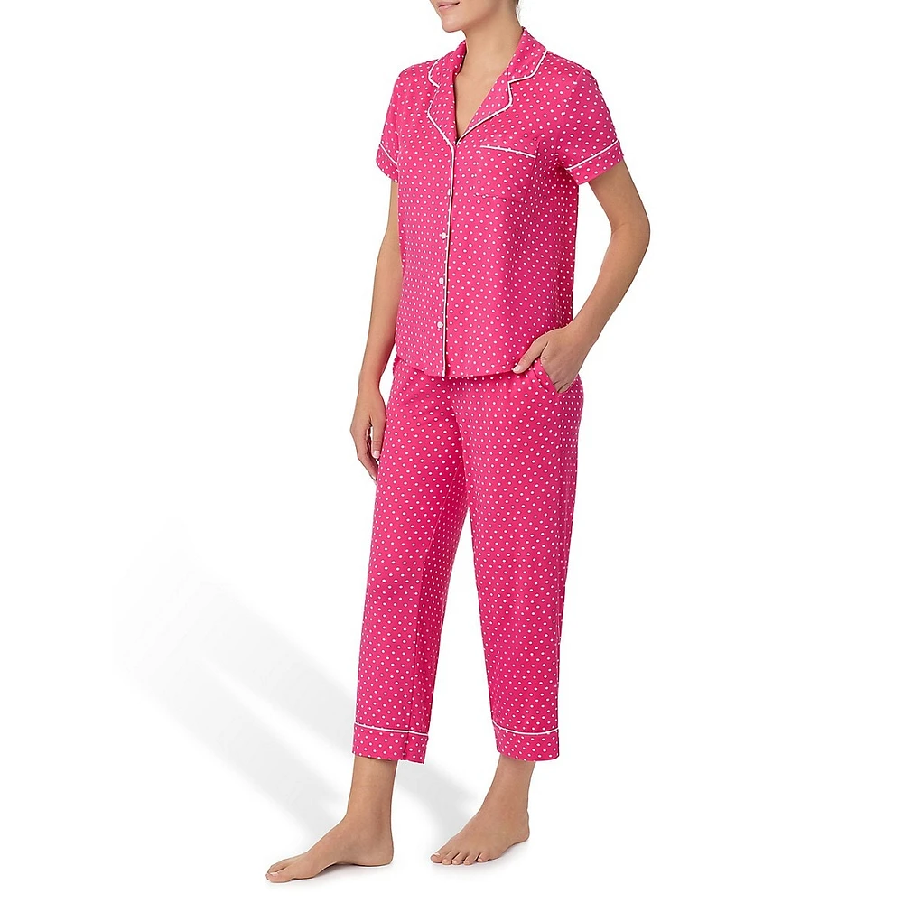 Ensemble pyjama 2 pièces avec chemise à manches courtes et pantalon court imprimé