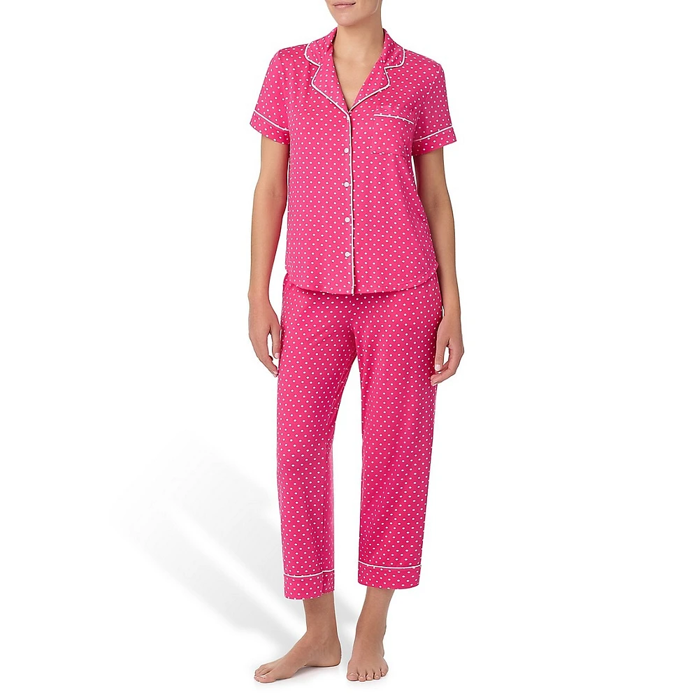 Ensemble pyjama 2 pièces avec chemise à manches courtes et pantalon court imprimé