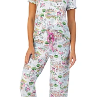 Short-Sleeve Top & Cropped Pant Pyjama Set