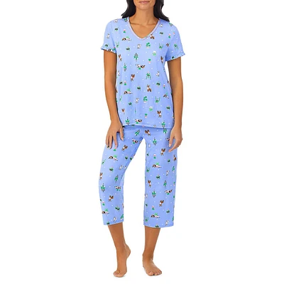 Short Sleeve Top & Cropped Pant Pyjama Set