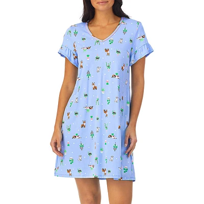 Printed Short-Sleeve Sleepshirt