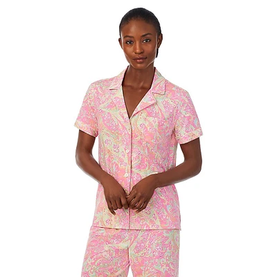 2-Piece Short-Sleeve Notch & Bermuda Short Pyjama Set