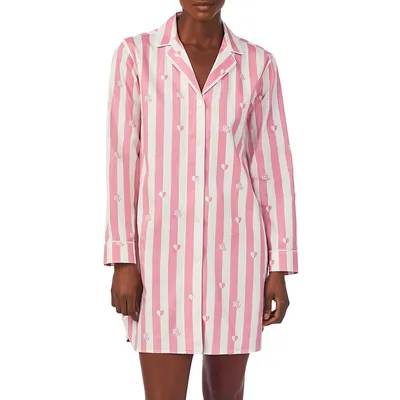 Monogram Heart StripedSleepshirt