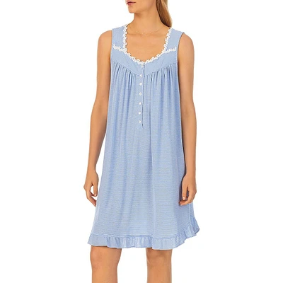 Daisy-Chain Lace & Striped Nightgown