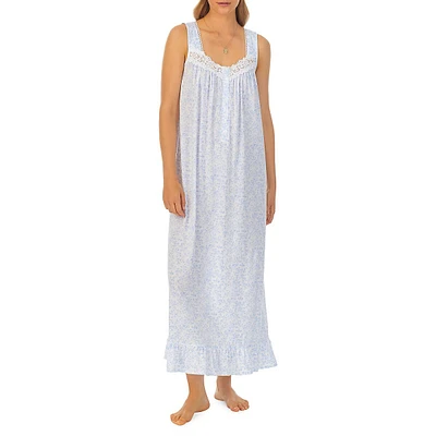 Floral Sleeveless Jersey Ballet Nightgown