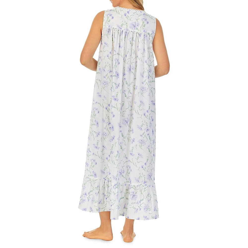 Cotton Lawn Floral Long Nightgown