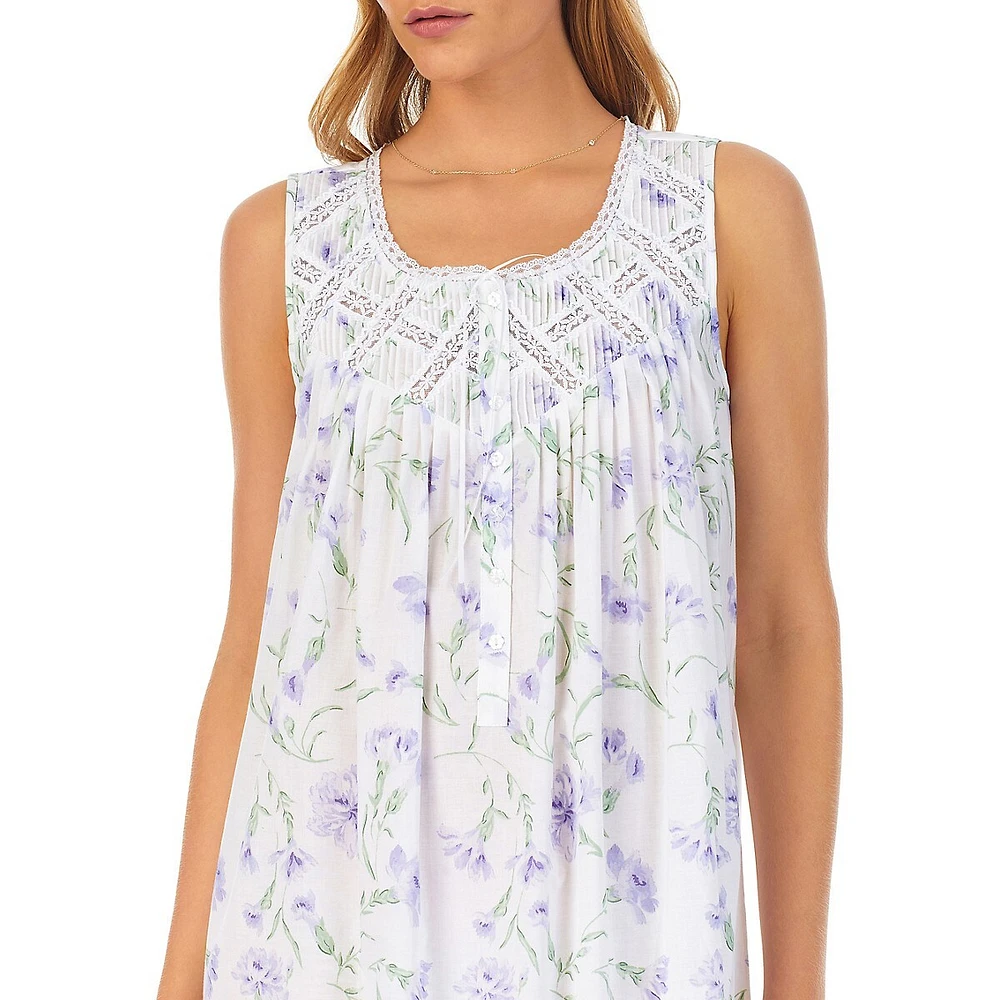 Cotton Lawn Floral Long Nightgown