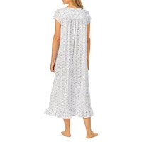 Floral Cotton Jersey Long Nightgown