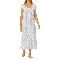 Floral Cotton Jersey Long Nightgown