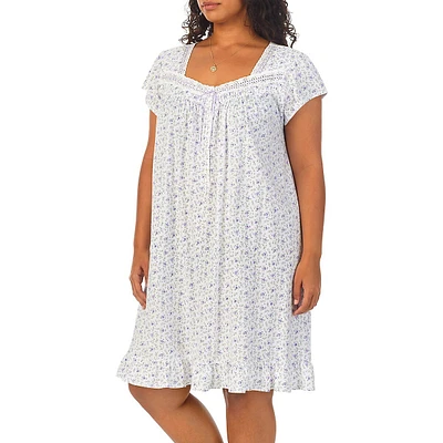 Plus Floral Cotton Jersey Nightgown
