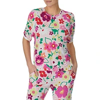 2-Piece Printed Puff-Sleeve Pyjama Set