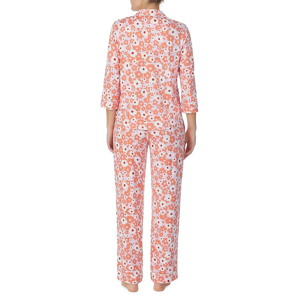 2-Piece Printed Notch Pyjama Set