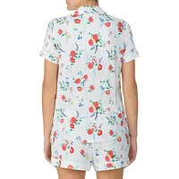 Stretch-Modal Jersey 2-Piece Floral Boxer Shorts Pyjama Set