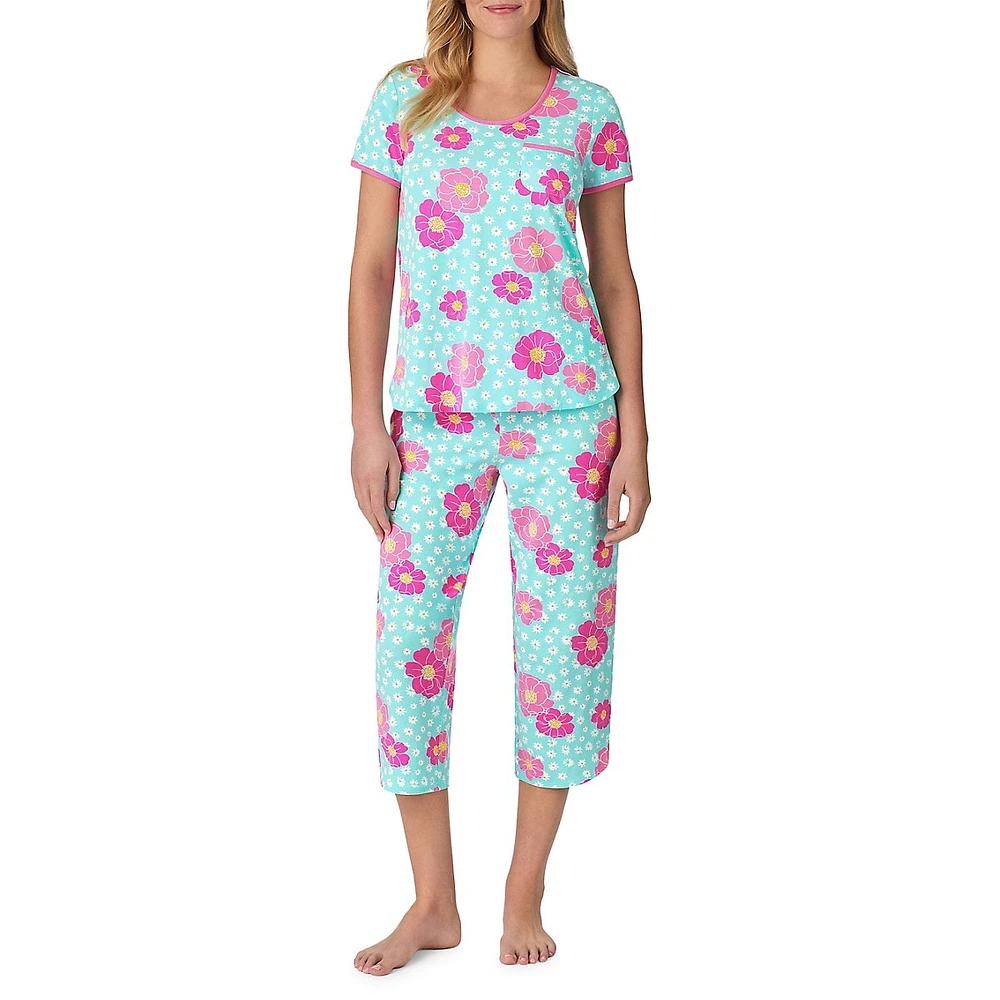 2-Piece Scoopneck T-Shirt & Capri Pyjama Set