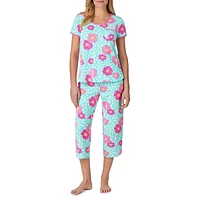 2-Piece Scoopneck T-Shirt & Capri Pyjama Set