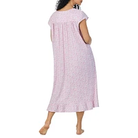 Plus Floral Jersey Midi Nightgown