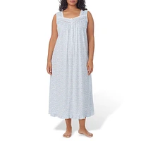 Plus Sleeveless Floral Ballet Nightgown