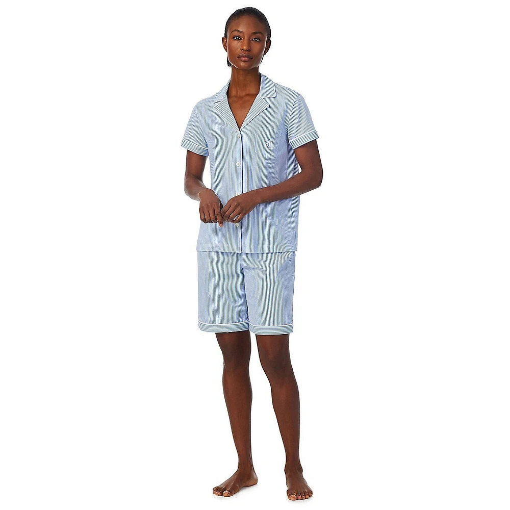 Plus 2-Piece Striped Bermuda-Short Pyjama Set