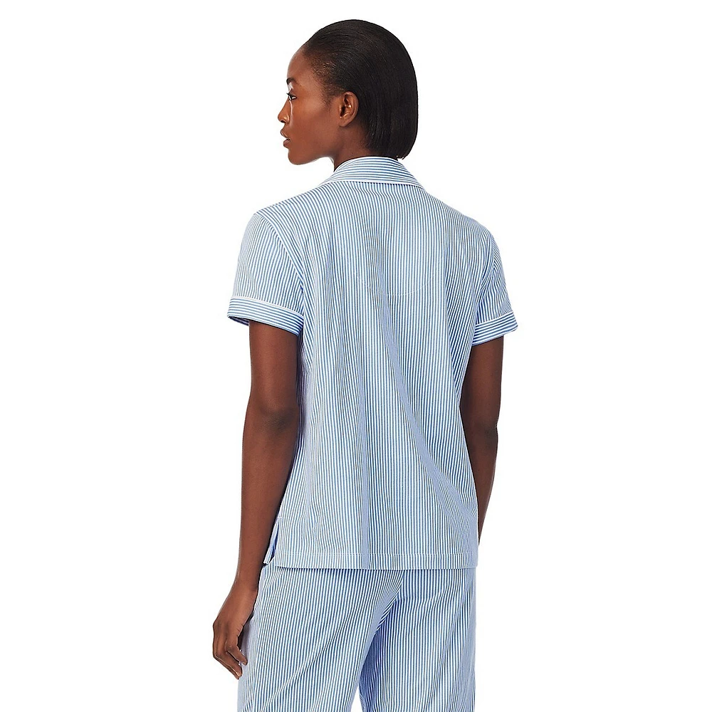 Ensemble pyjama bermuda rayé 2 pièces