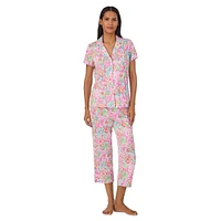 2-Piece Floral Top & Capri Pants Pyjama Set